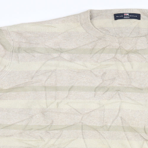 Marks and Spencer Mens Beige Striped  Pullover Jumper Size L