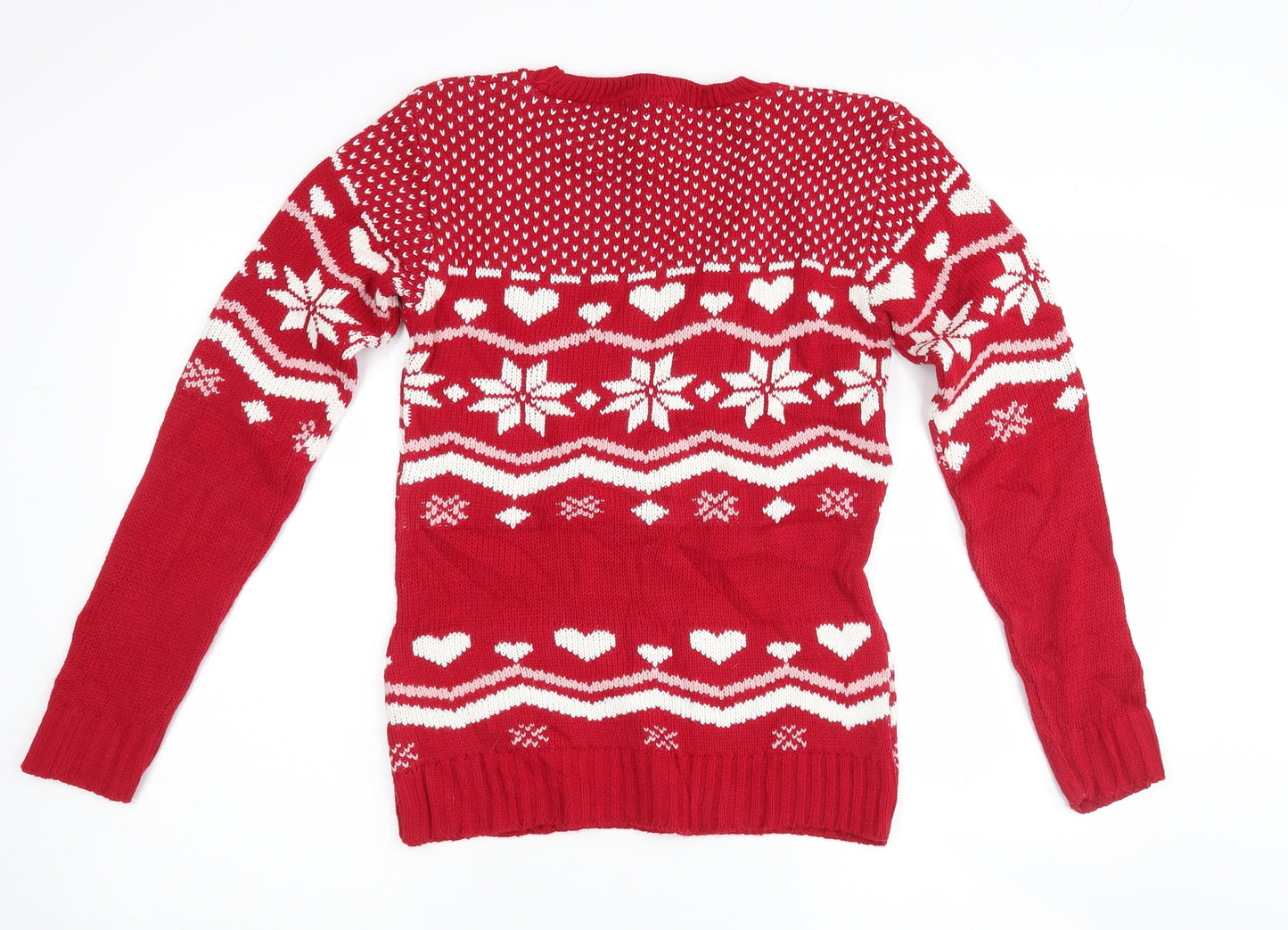 Boohoo Womens Red   Pullover Jumper Size M