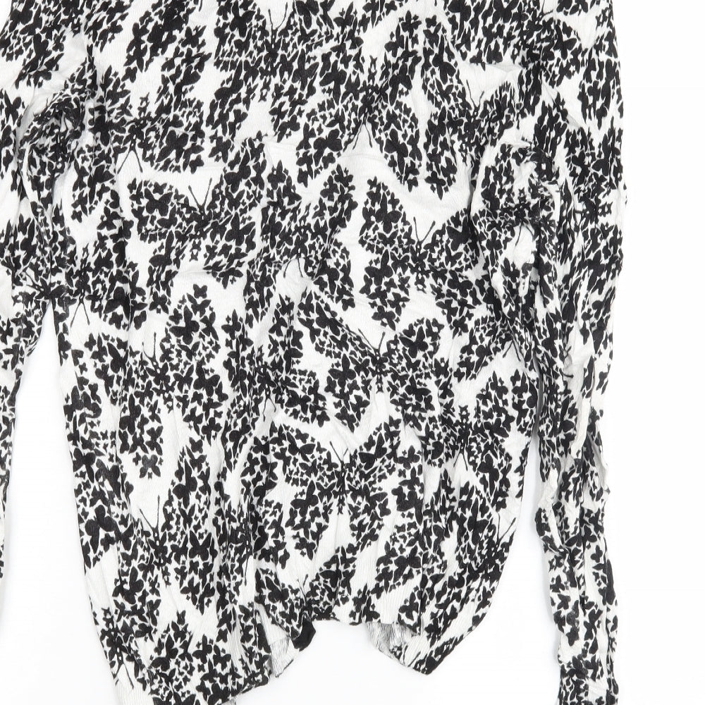 Marks and Spencer Womens Ivory Floral  Cardigan Jumper Size 14