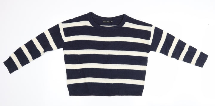 Brave Soul Womens Multicoloured Striped Henley Jumper Size XS