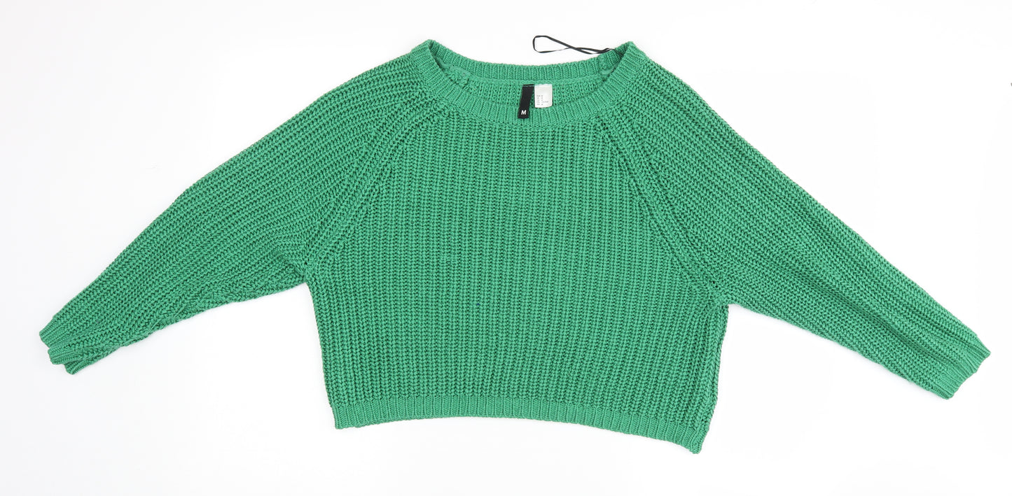 H&M Womens Green   Henley Jumper Size M