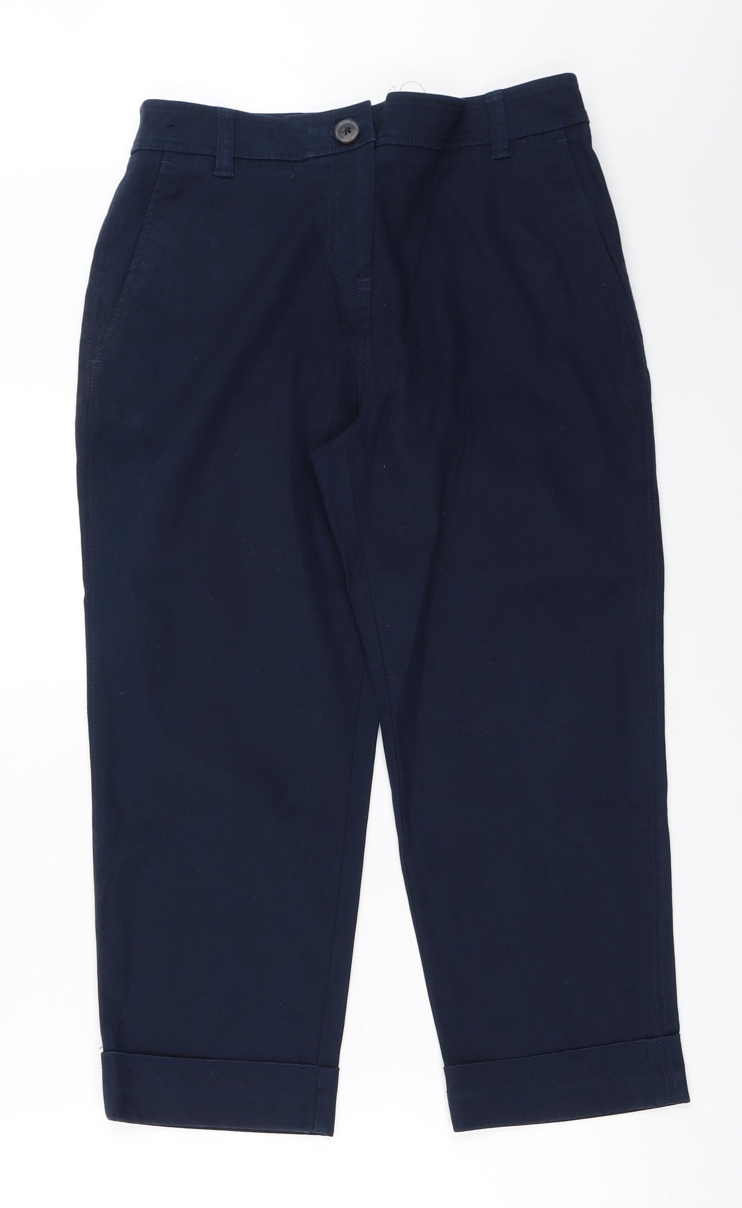 NEXT Womens Blue   Cropped Trousers Size 10 L21.5 in