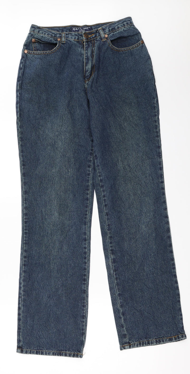 Outline Womens Blue  Denim Straight Jeans Size 10 L30 in