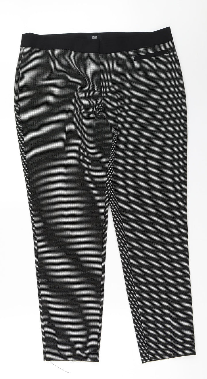F&F Womens Black Capri Trousers Size 12 L27.5 in