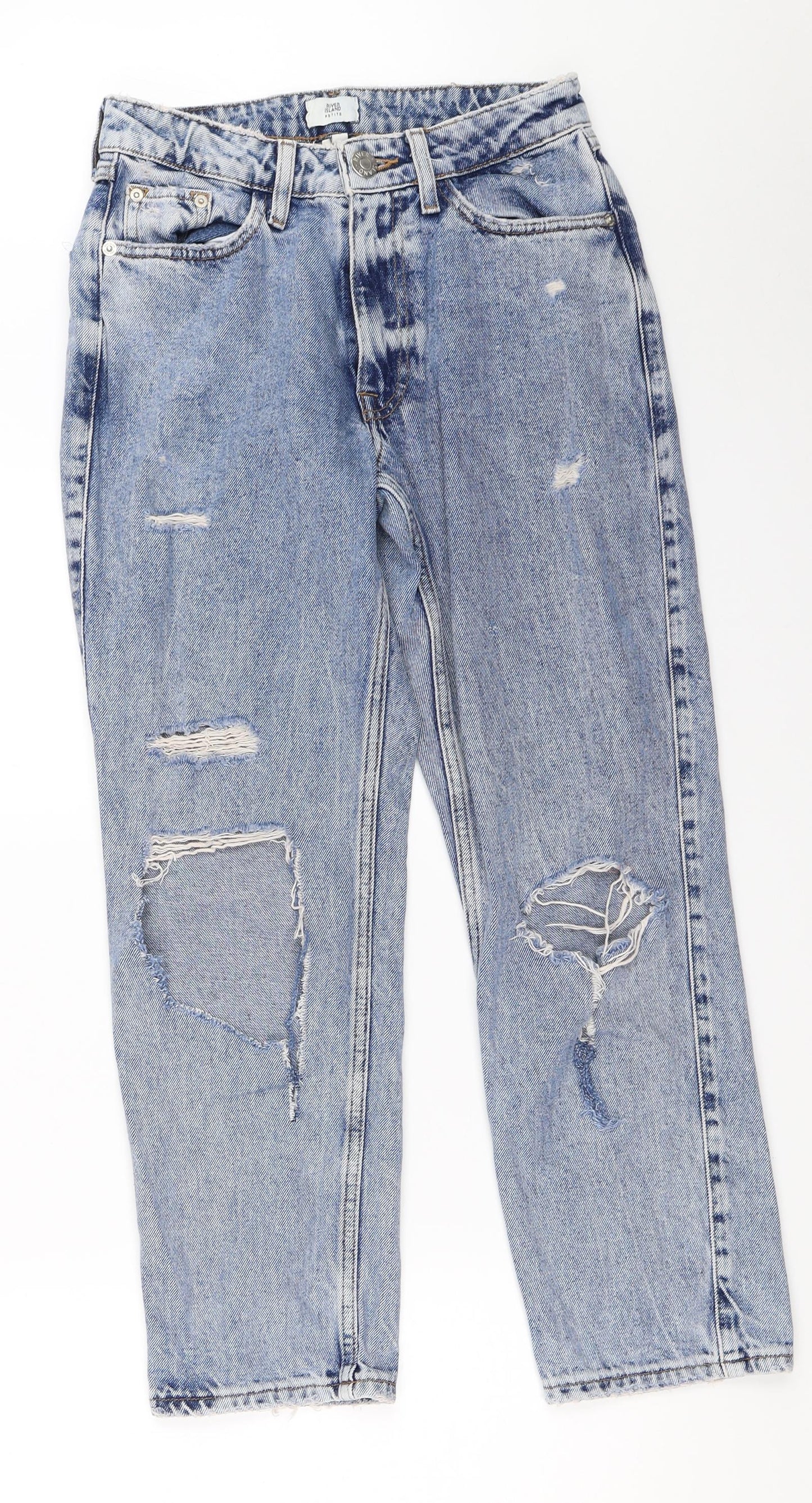 River Island Womens Blue  Denim Mom Jeans Size 6 L25.5 in
