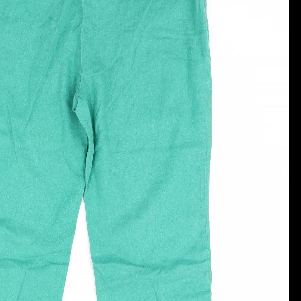 Per Una Womens Green   Cropped Trousers Size 14 L26 in