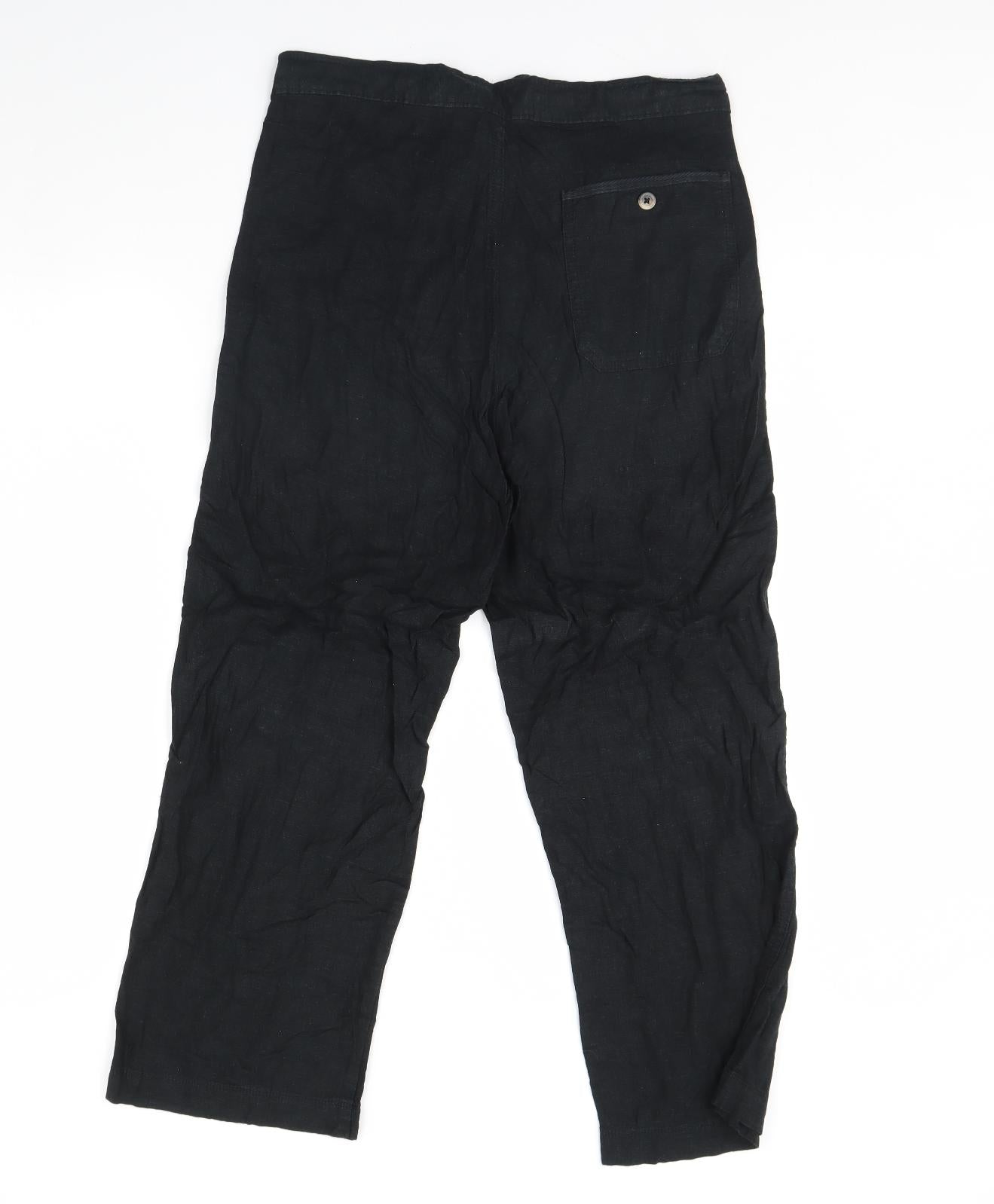 m&s Womens Black   Trousers  Size 32 L28 in
