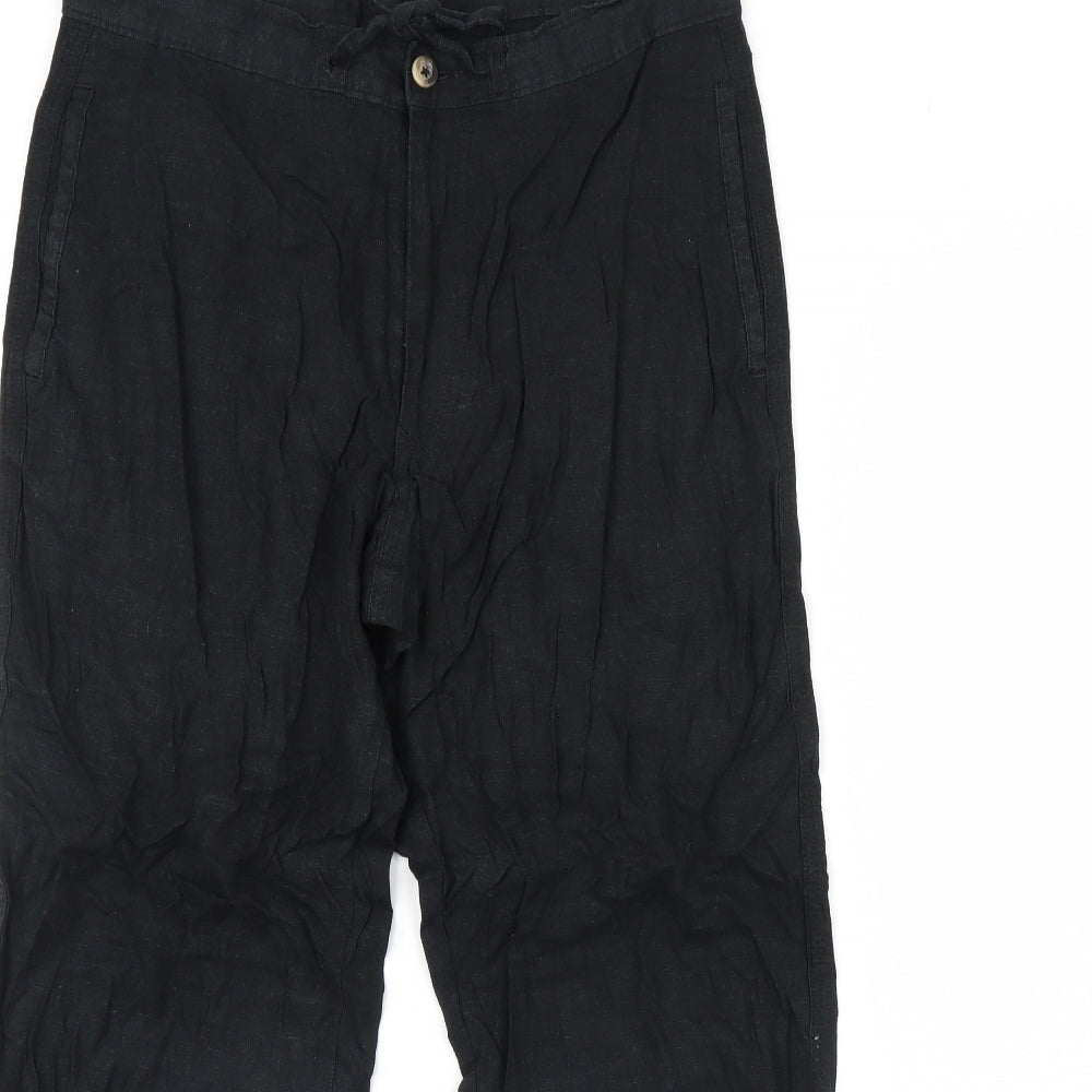 m&s Womens Black   Trousers  Size 32 L28 in