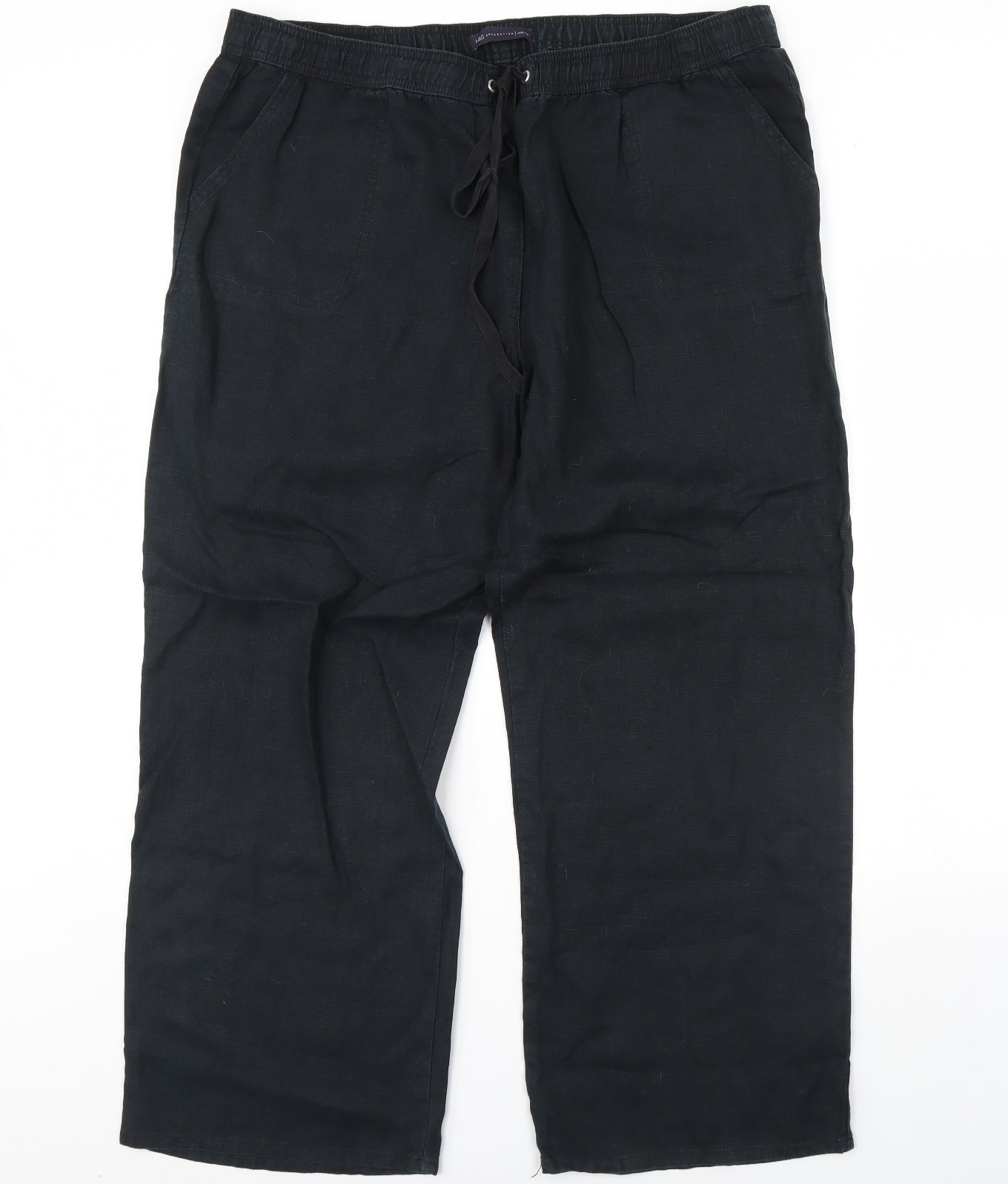 M&S Womens Black   Trousers  Size 20 L32 in