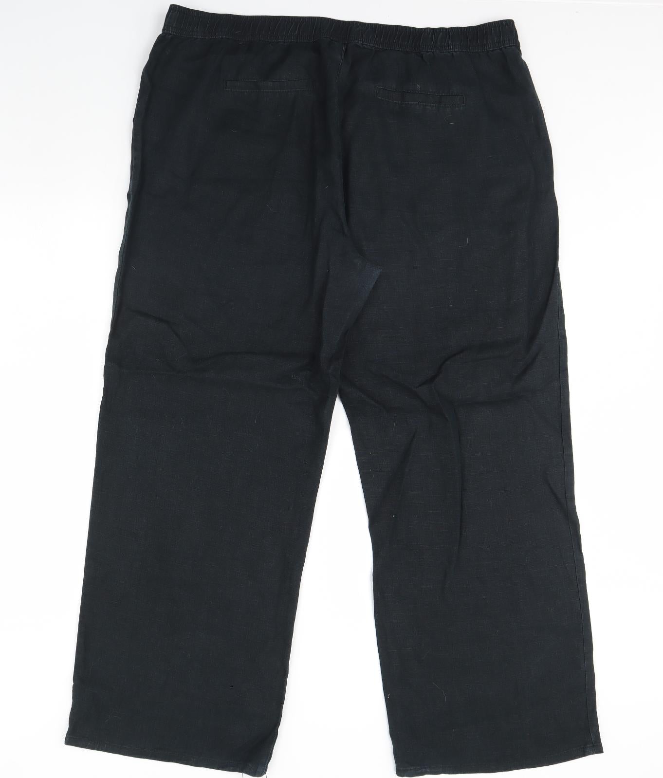M&S Womens Black   Trousers  Size 20 L32 in