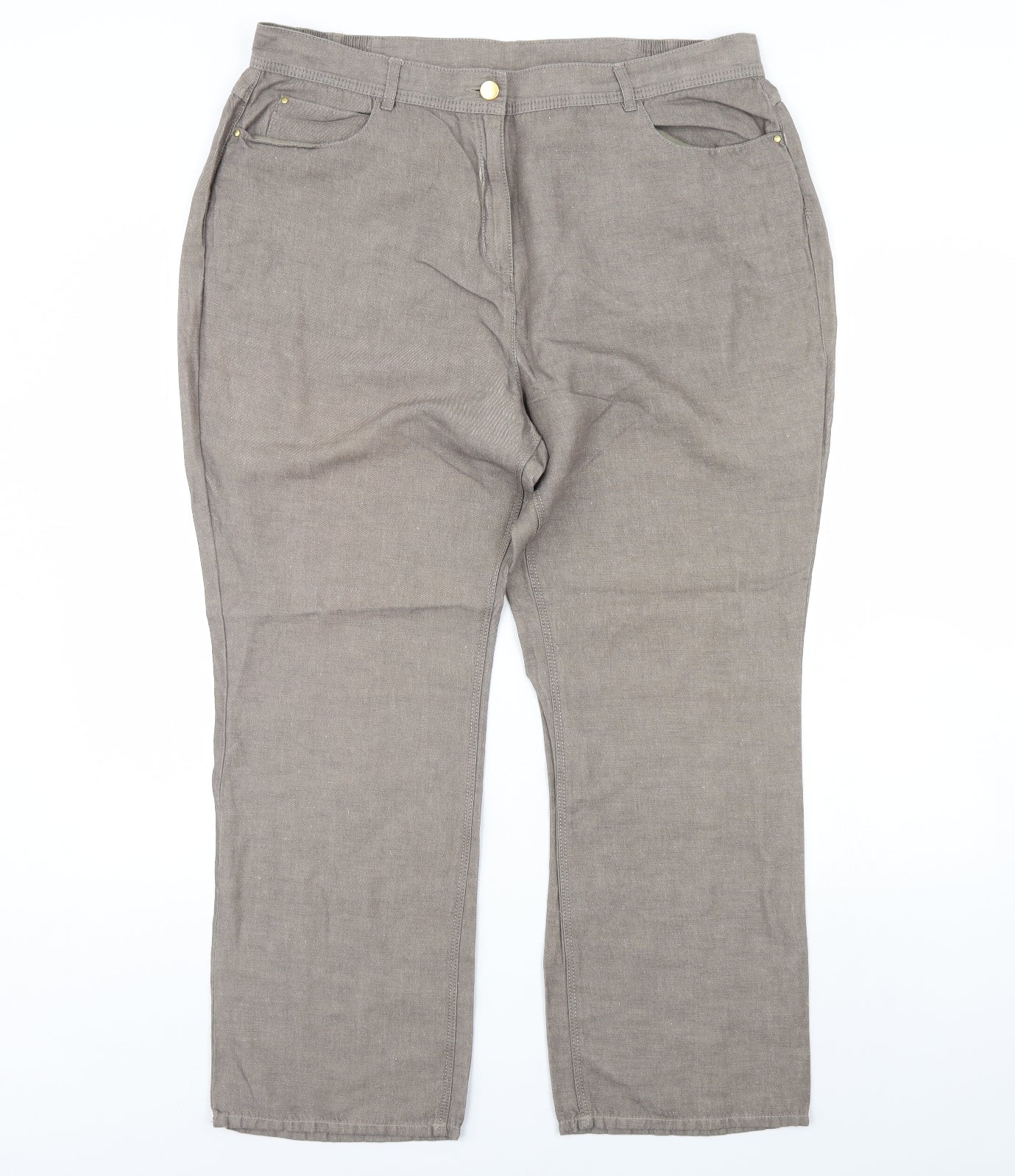 M&S Womens Beige   Trousers  Size 16 L29 in
