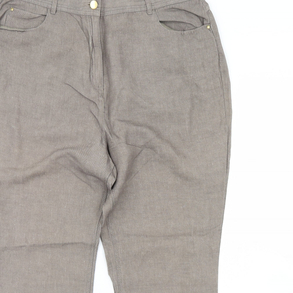 M&S Womens Beige   Trousers  Size 16 L29 in