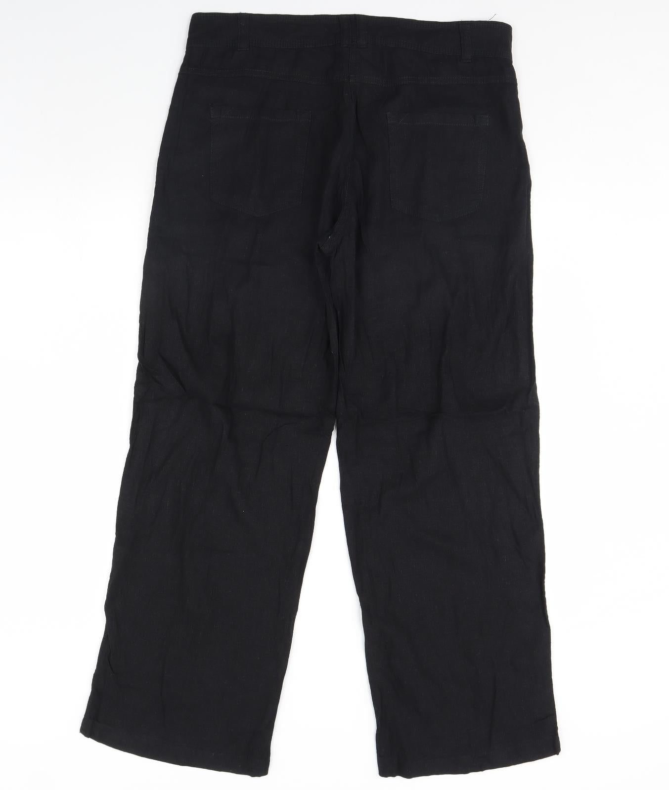 M&Co Womens Black   Trousers  Size 14 L30 in