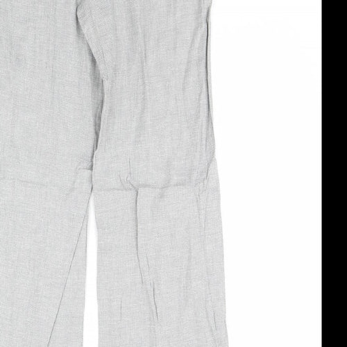 Topshop Womens Grey Herringbone  Trousers  Size 10 L32 in