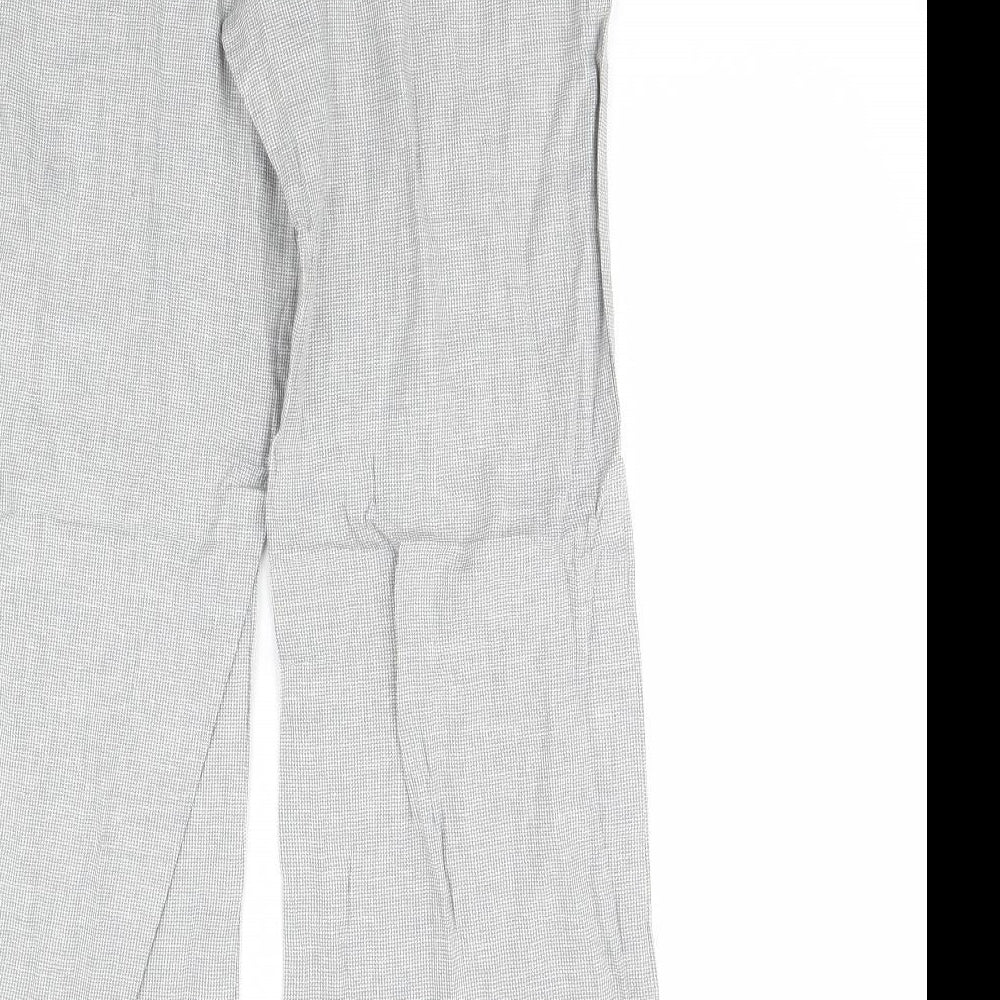 Topshop Womens Grey Herringbone  Trousers  Size 10 L32 in