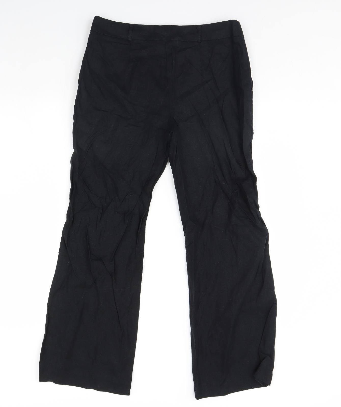M&S Womens Black   Trousers  Size 10 L29 in