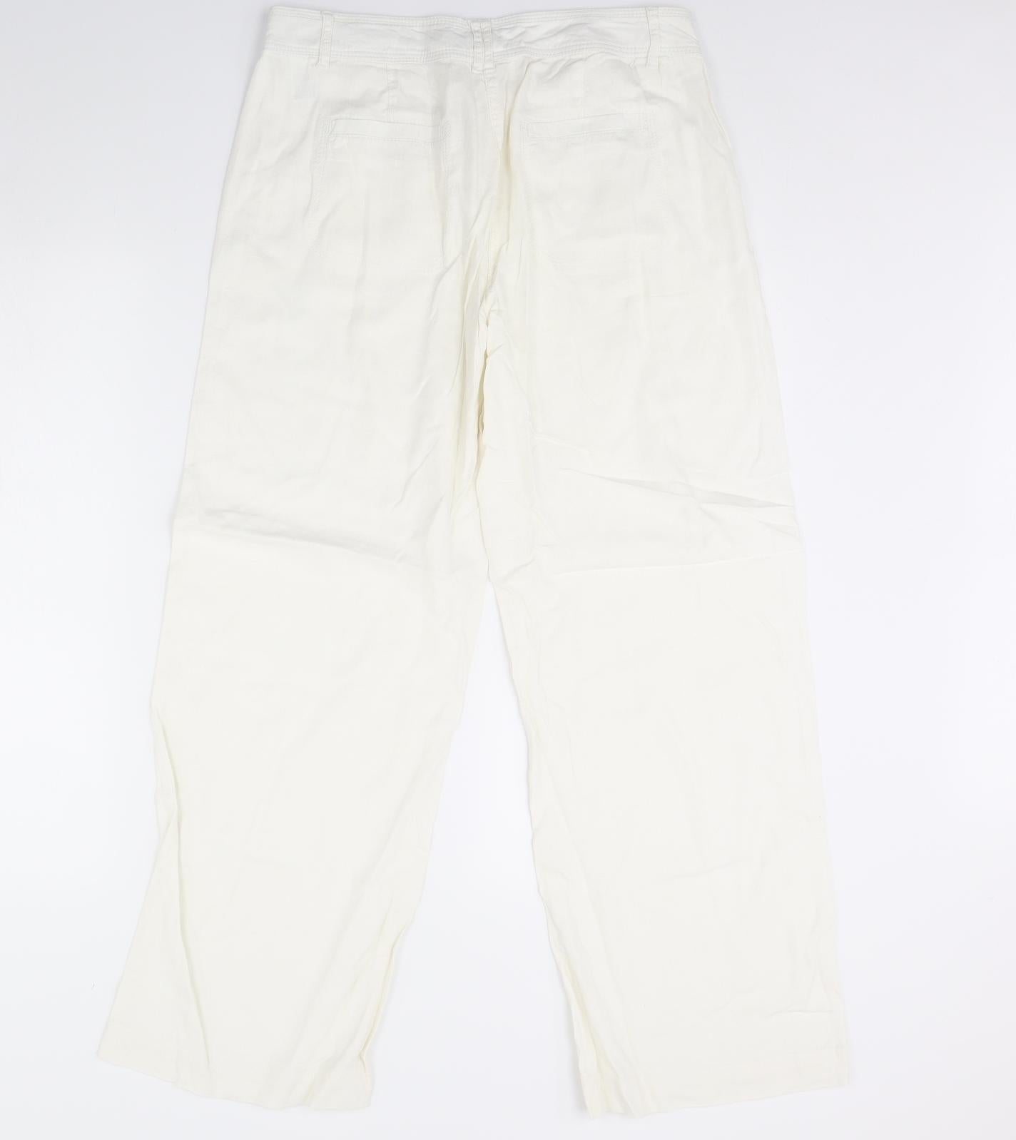 M&S Womens Ivory   Trousers  Size 12 L30 in