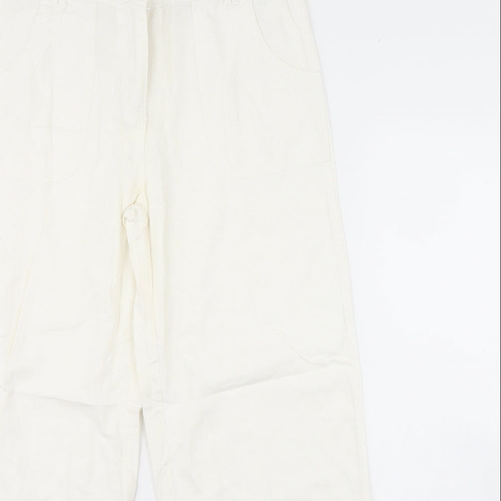 M&S Womens Ivory   Trousers  Size 12 L30 in