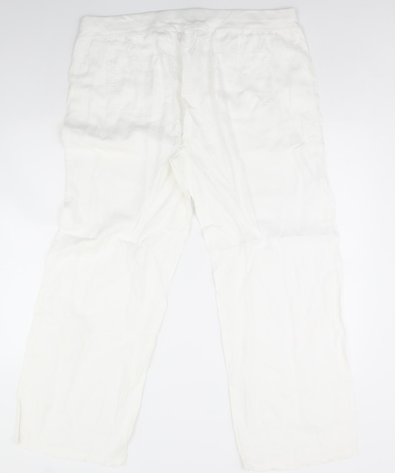 M&S Womens White   Trousers  Size 18 L30 in