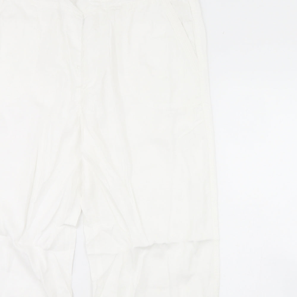 M&S Womens White   Trousers  Size 18 L30 in