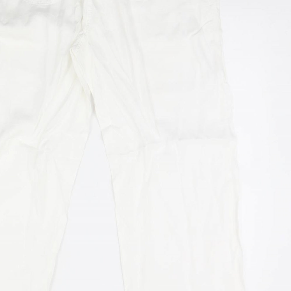 M&S Womens White   Trousers  Size 18 L30 in