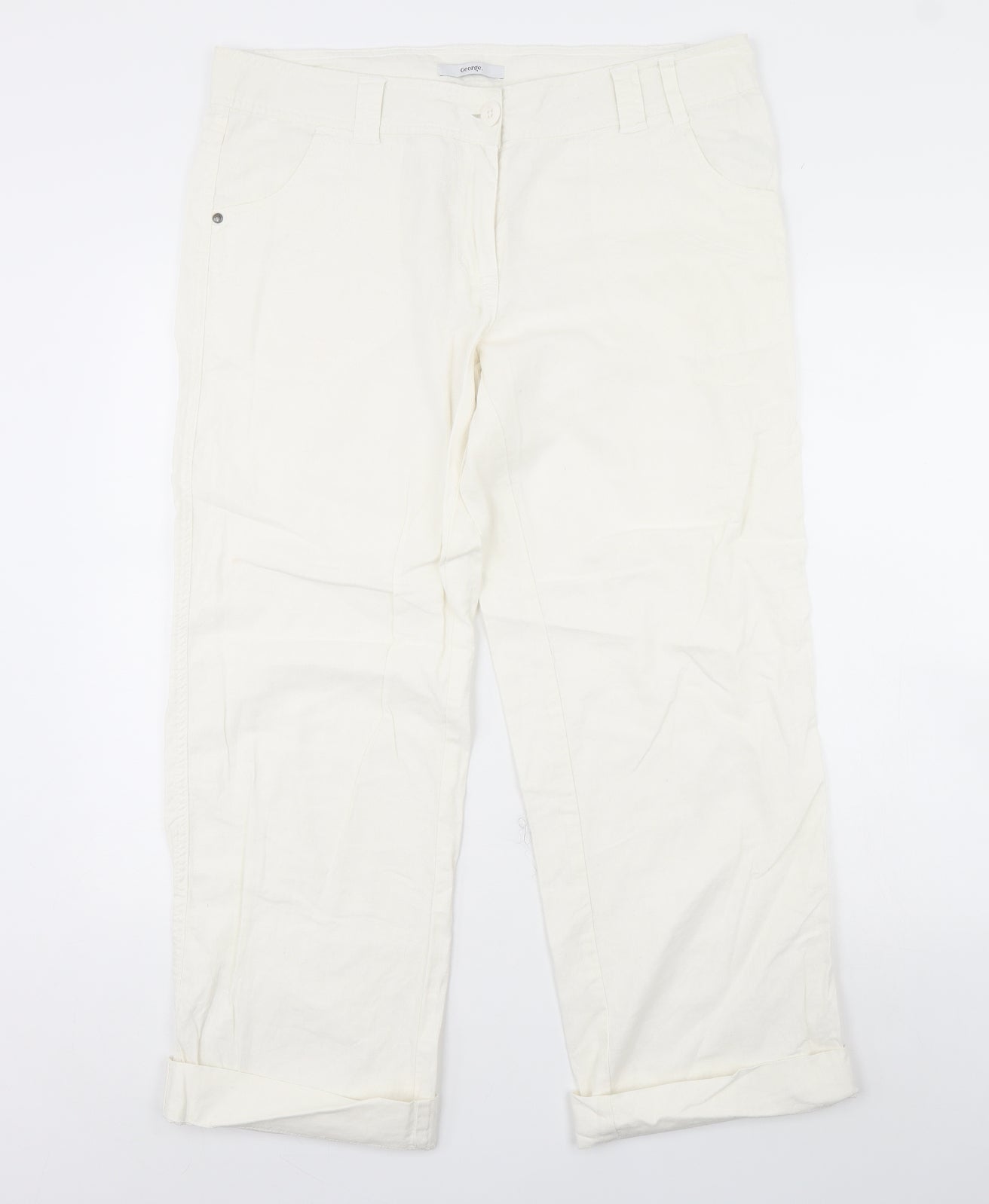 George Womens Ivory   Trousers  Size 14 L29 in