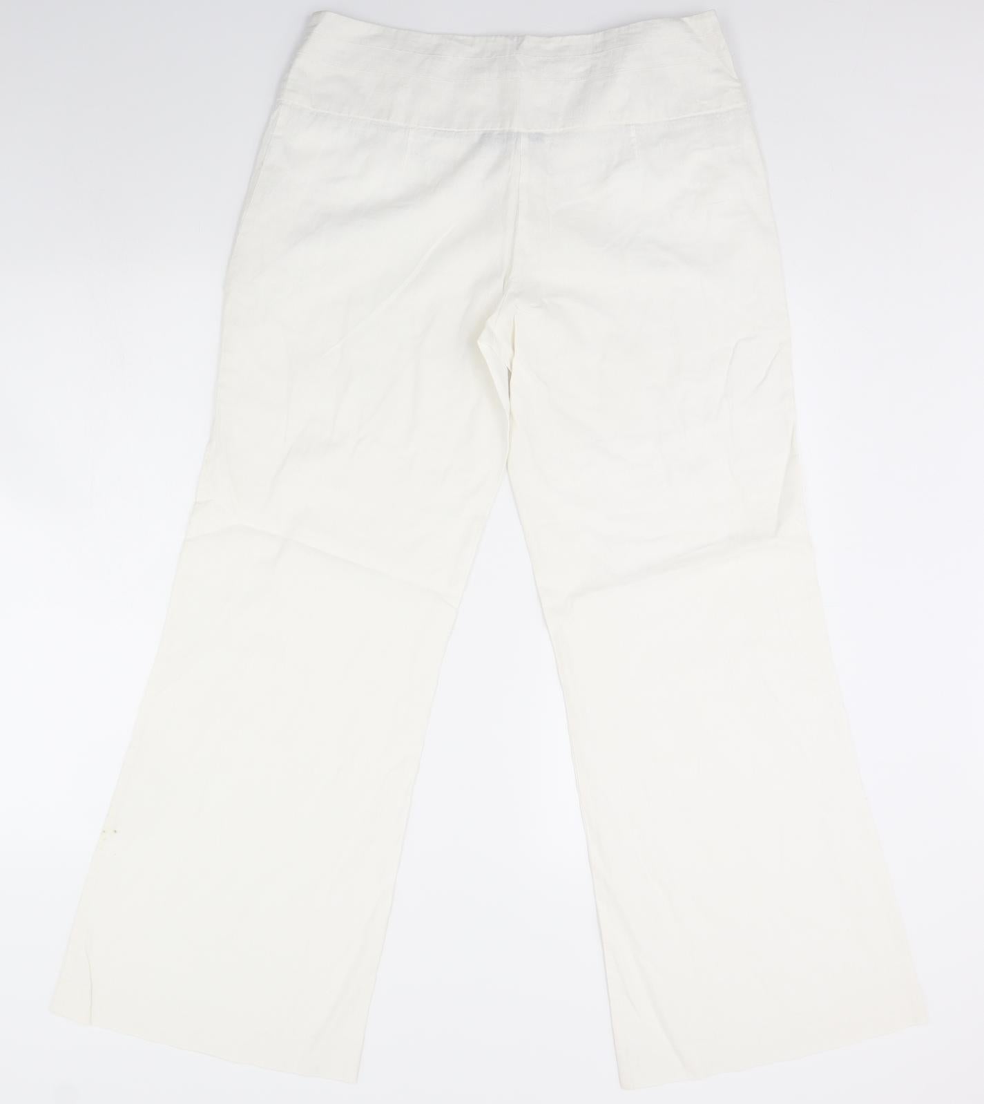 Preworn Womens White   Trousers  Size 14 L30 in