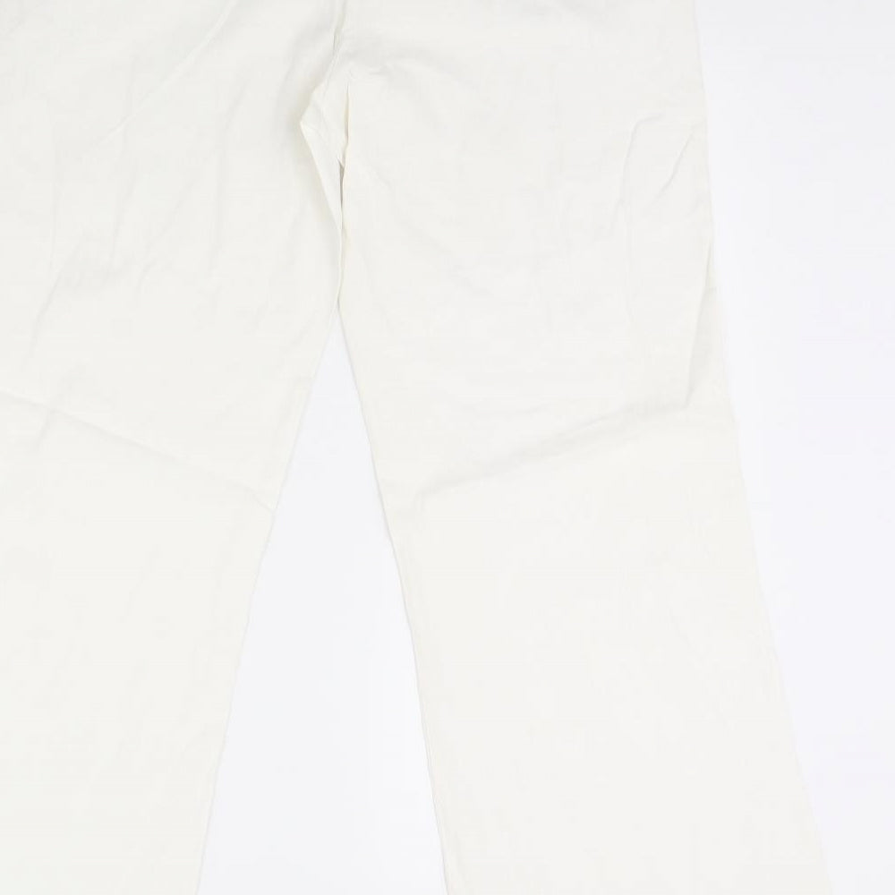 Preworn Womens White   Trousers  Size 14 L30 in