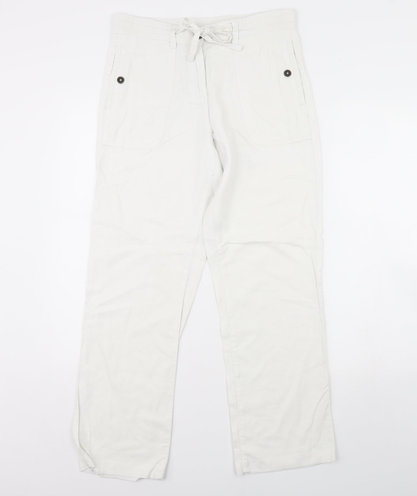 Debenhams Womens White   Trousers  Size 10 L30 in