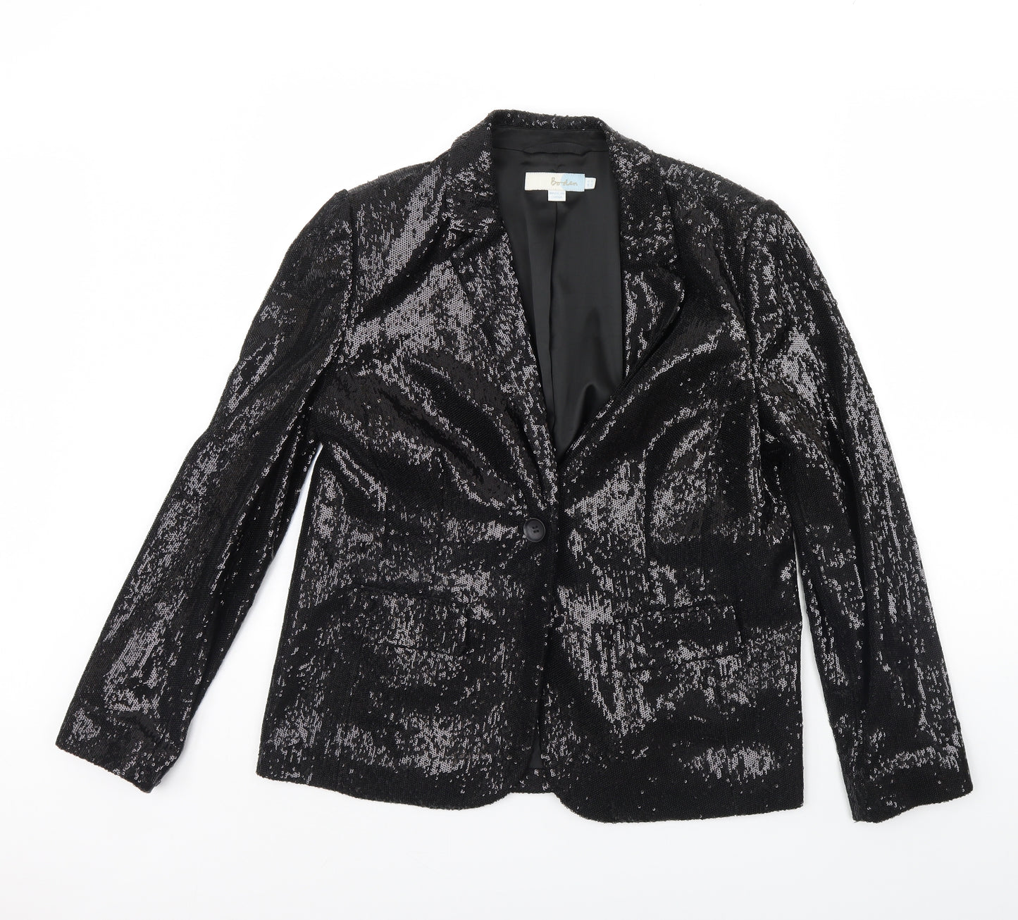 Boden Womens Black  Rayon Jacket  Size 16  - Shoulder Pads