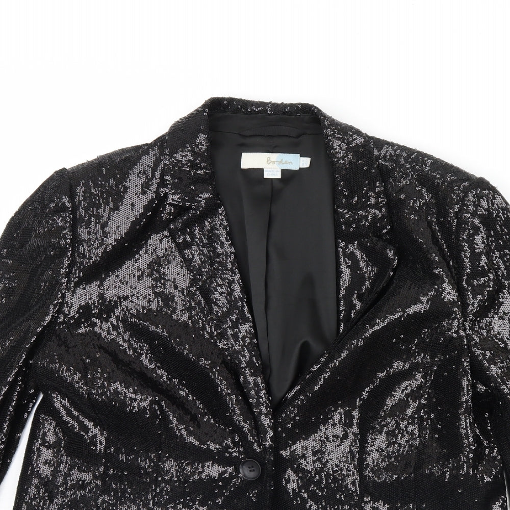 Boden Womens Black  Rayon Jacket  Size 16  - Shoulder Pads