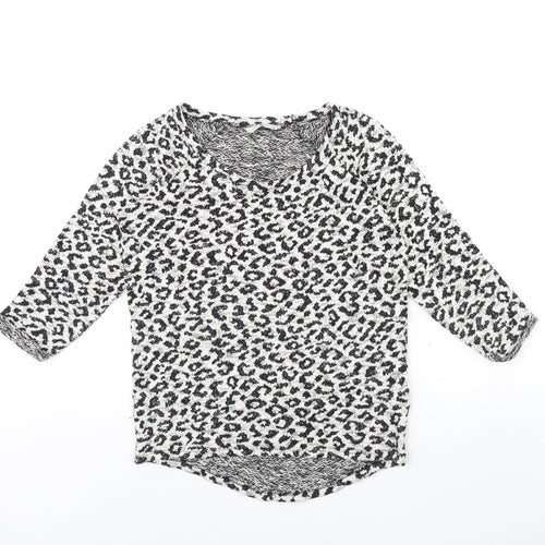 TU Womens Grey Animal Print  Pullover Jumper Size 8