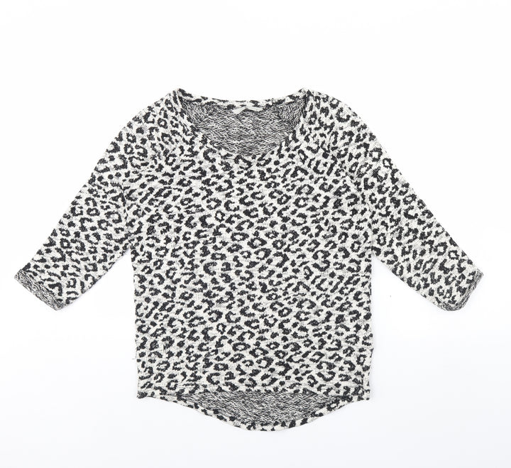 TU Womens Grey Animal Print Pullover Jumper Size 8
