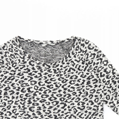 TU Womens Grey Animal Print  Pullover Jumper Size 8
