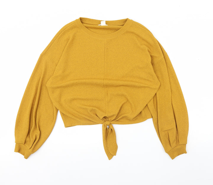 H&M Womens Yellow Pullover Jumper Size S