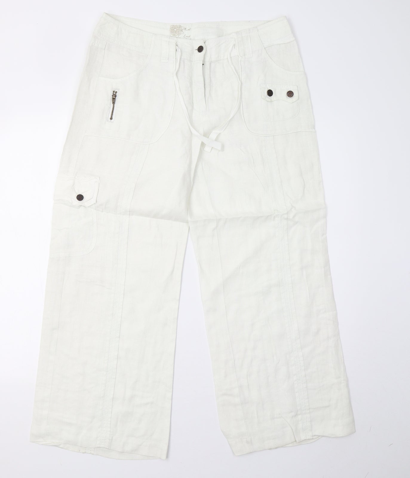 NEXT Womens White   Trousers  Size 12 L28 in