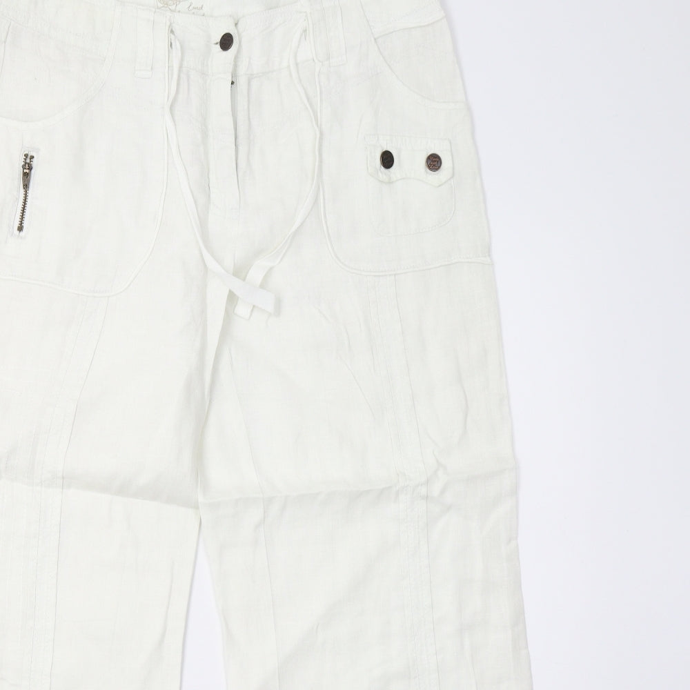 NEXT Womens White   Trousers  Size 12 L28 in