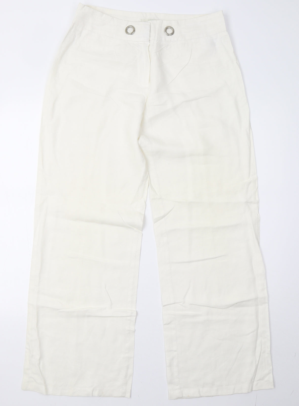 Marks and Spencer Womens White   Trousers  Size 12 L33 in
