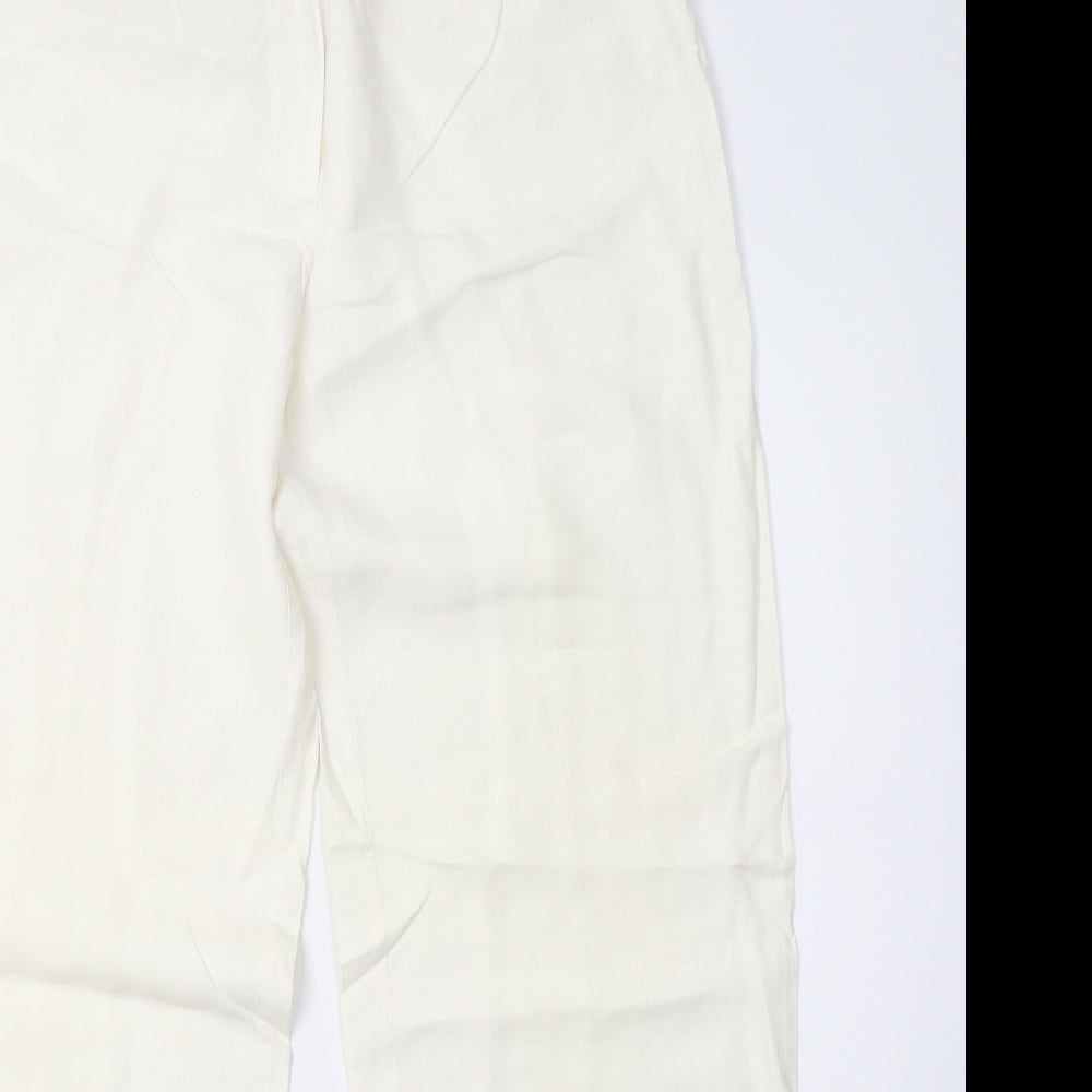Marks and Spencer Womens White   Trousers  Size 12 L33 in