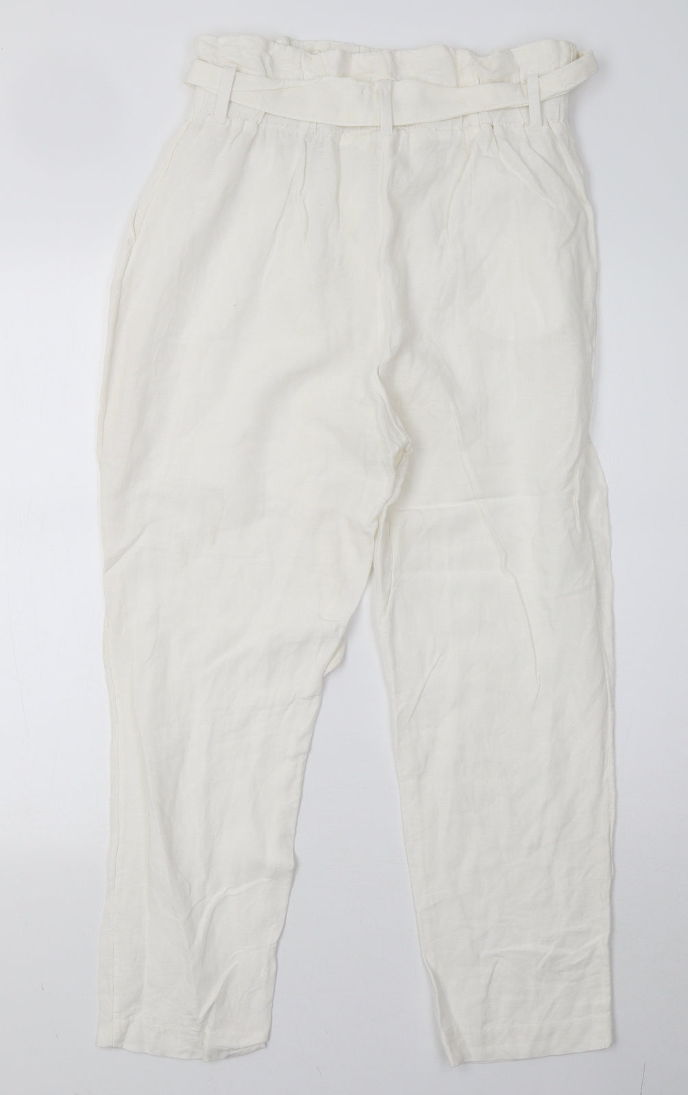 H&M Womens White   Trousers  Size 10 L28 in