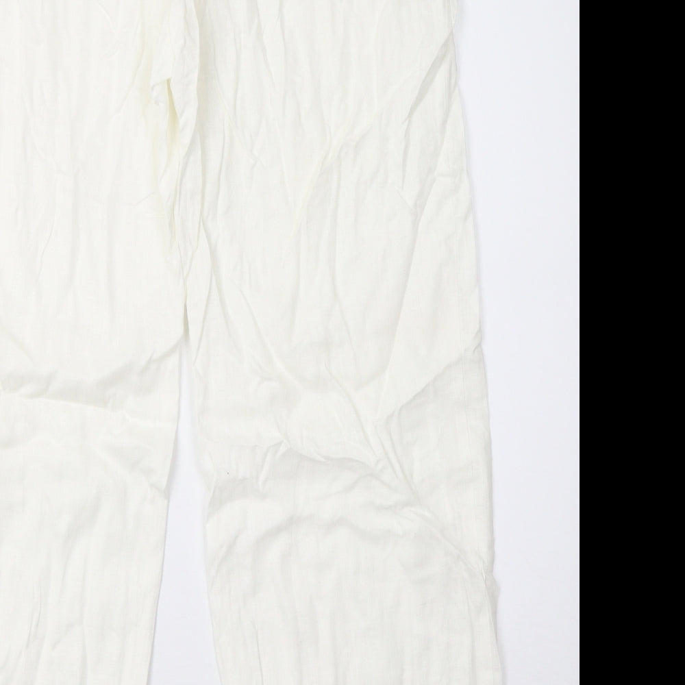 Marks and Spencer Womens White   Trousers  Size 16 L30 in