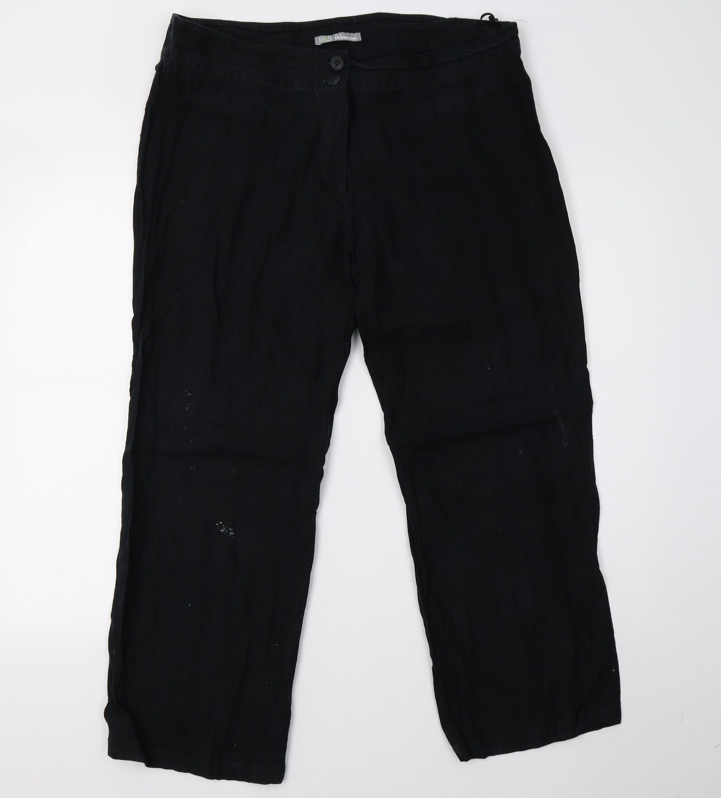 Marks and Spencer Womens Black   Trousers  Size 16 L27 in