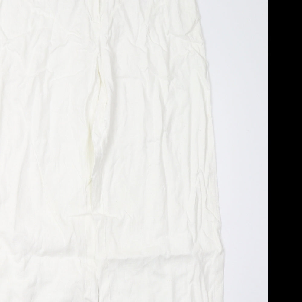 F&F Womens White   Trousers  Size 14 L33 in