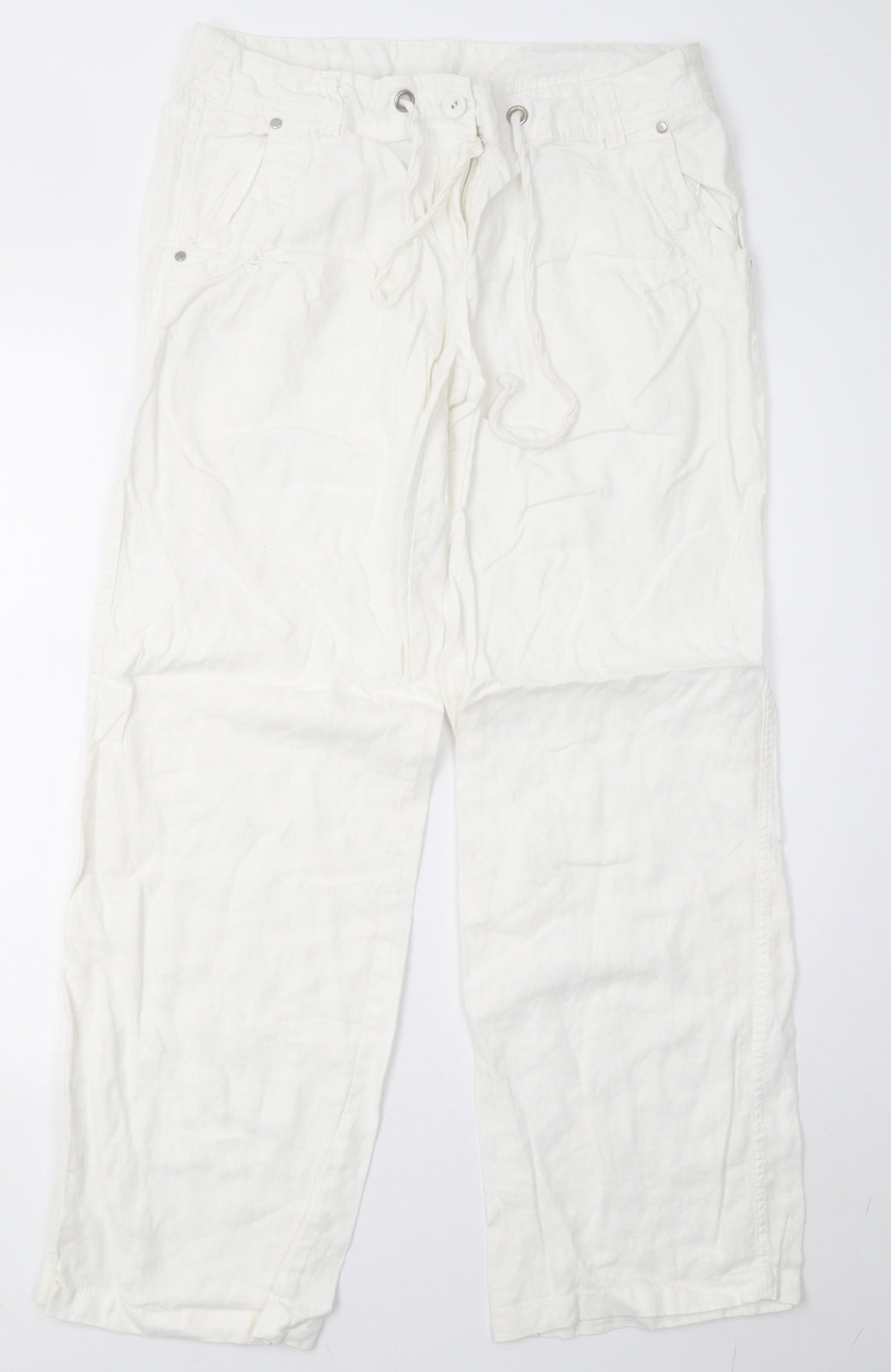 F&F Womens White   Trousers  Size 14 L31 in