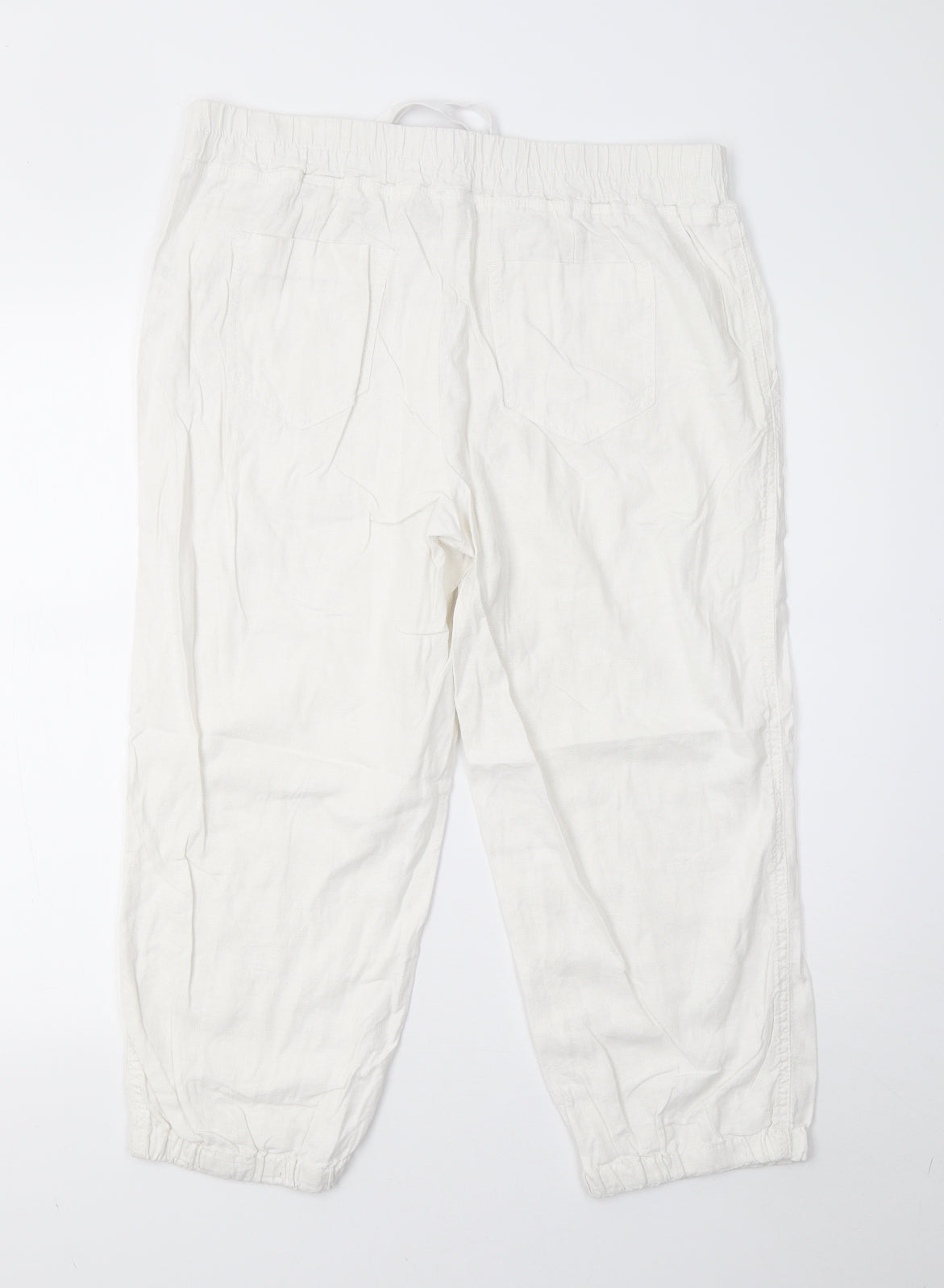 George Womens White   Cropped Trousers Size 16 L25 in