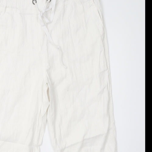 George Womens White   Cropped Trousers Size 16 L25 in
