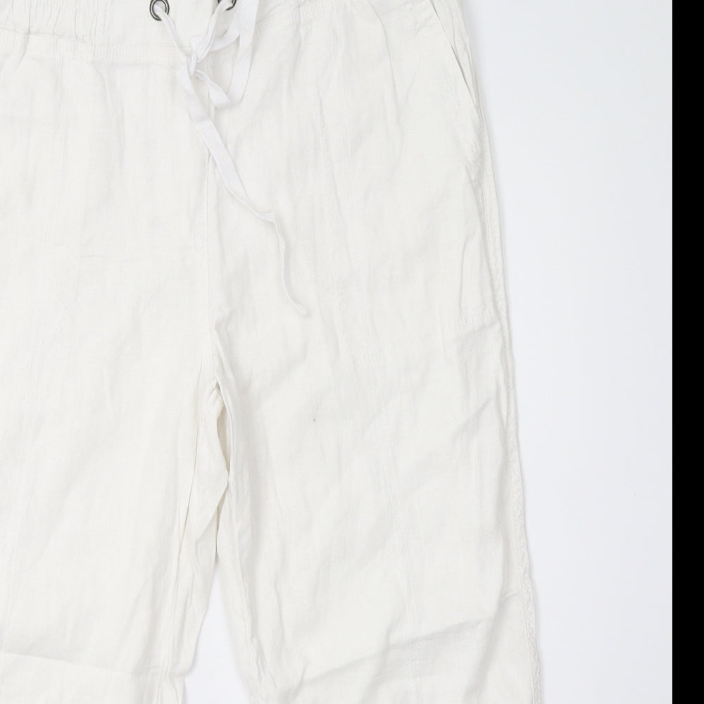 George Womens White   Cropped Trousers Size 16 L25 in