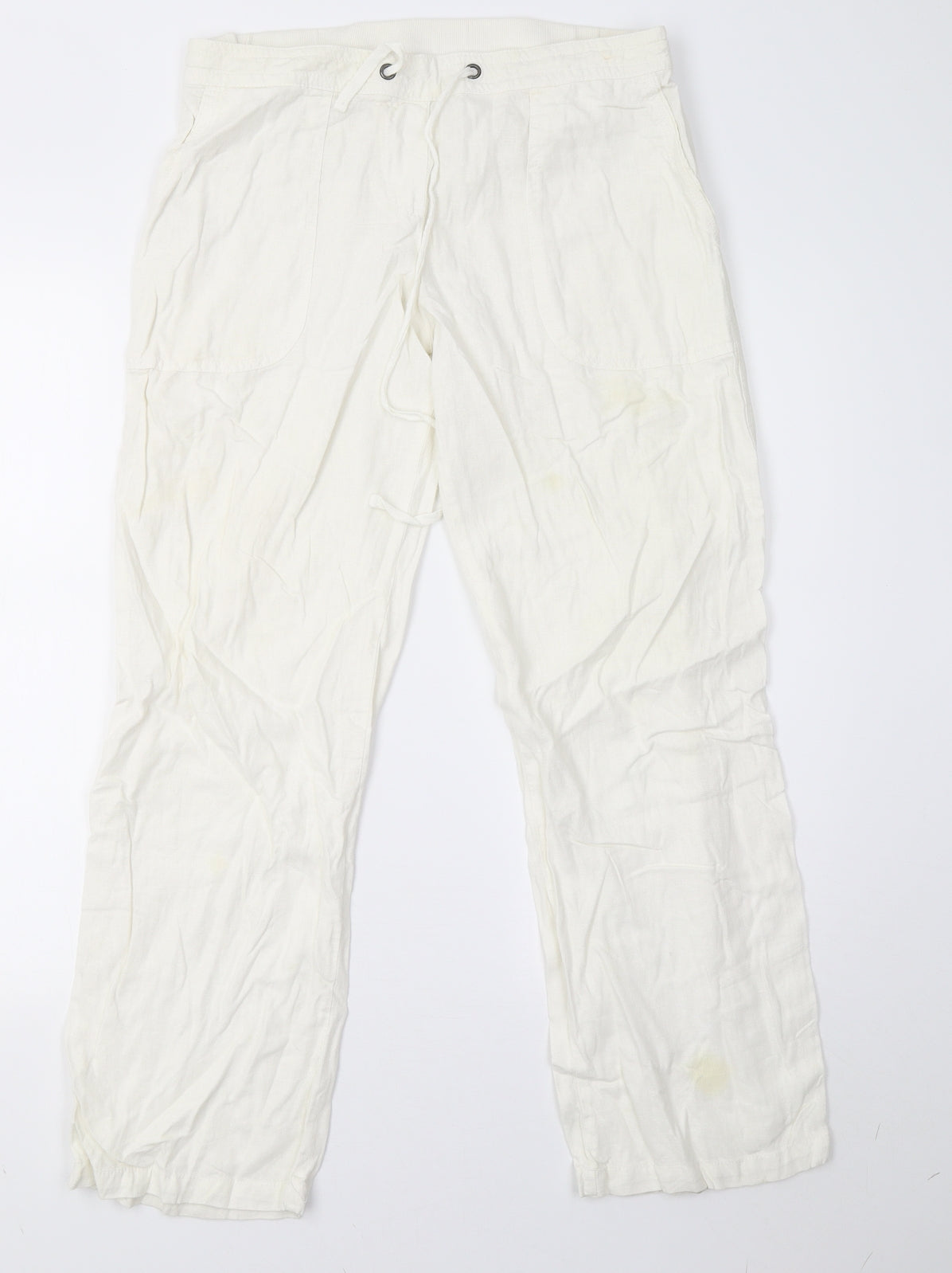 Sainsburys Womens White   Trousers  Size 10 L29 in