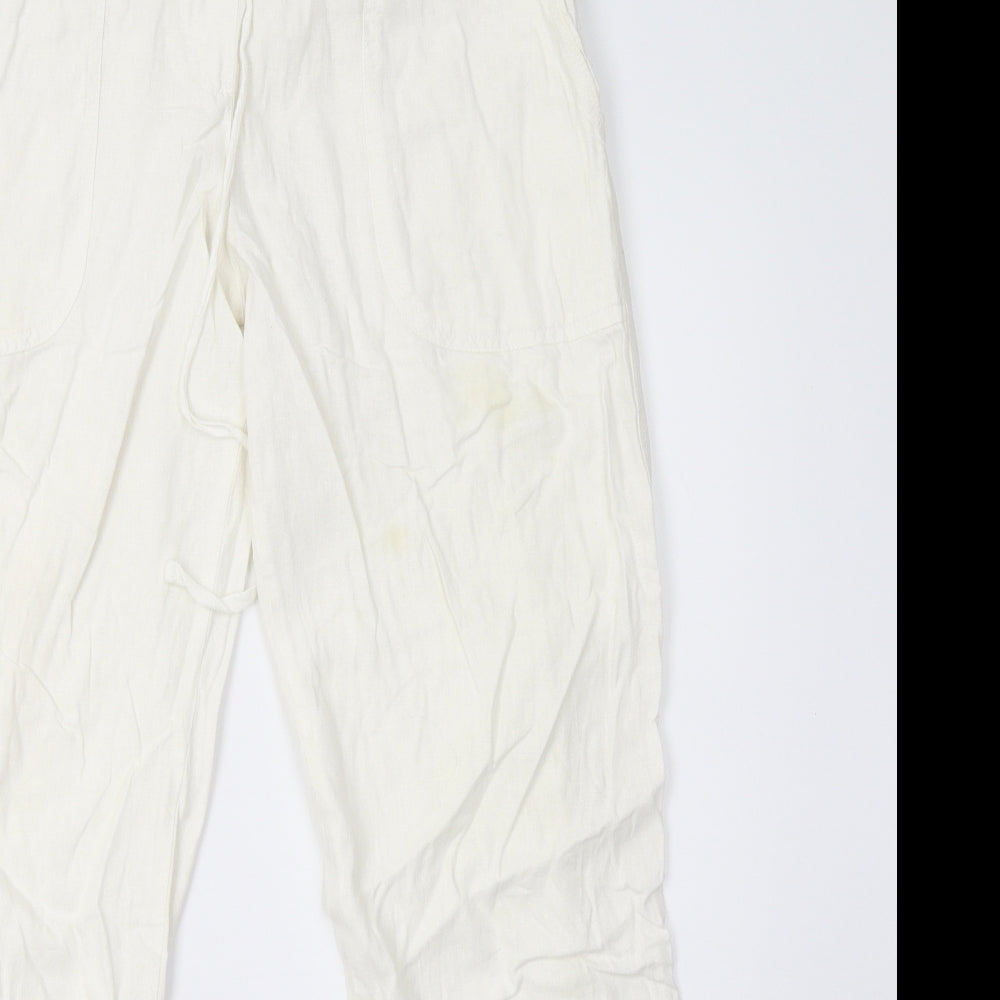 Sainsburys Womens White   Trousers  Size 10 L29 in