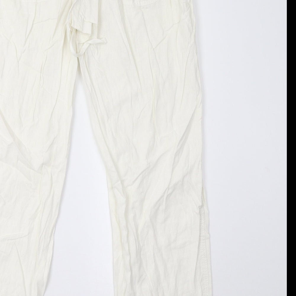 Sainsburys Womens White   Trousers  Size 10 L29 in